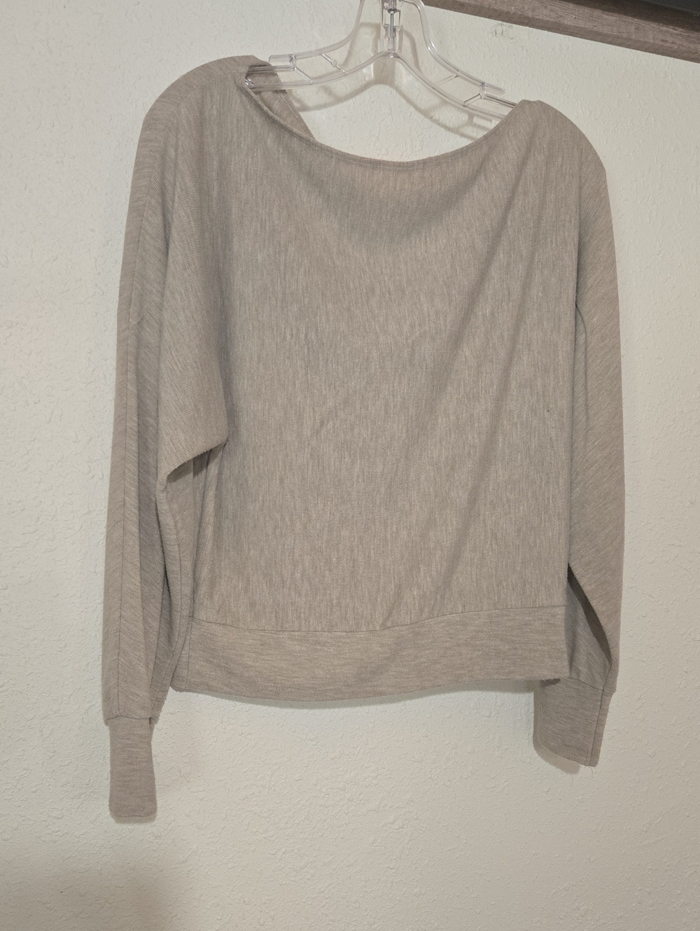 Pre- Loved Abercrombie & Fitch Neutral Light Brown Boatneck long sleeve